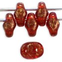 Czech SuperDuo-Siam Ruby Gold Marbled * 10 Grams (image for) Czech SuperDuo-Siam Ruby Gold Marbled * 10 Grams