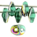 Czech SuperDuo-Emerald Vitrail *10 Grams (image for) Czech SuperDuo-Emerald Vitrail *10 Grams