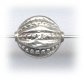 Bali Silver Oval Bead - 11mm Textured Melon Stamped Bead * 3 Beads (image for) Bali Silver Oval Bead - 11mm Textured Melon Stamped Bead * 3 Beads