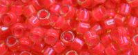 TOHO Aiko Precision Cylinder Bead. Hot Pink Lined Topaz Transparent TB-979 (image for) TOHO Aiko Precision Cylinder Bead. Hot Pink Lined Topaz Transparent TB-979