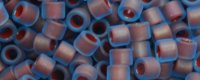 TOHO Aiko Precision Cylinder Bead. Red Lined Aqua Matte TB-381FM (image for) TOHO Aiko Precision Cylinder Bead. Red Lined Aqua Matte TB-381FM