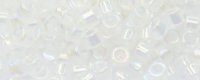 TOHO Aiko Precision Cylinder Bead. White Translucent Rainbow TB-1241 (image for) TOHO Aiko Precision Cylinder Bead. White Translucent Rainbow TB-1241