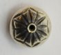 Bali Silver Spacer - 11x6mm Saucer with Hexagon Design * 5 Beads (image for) Bali Silver Spacer - 11x6mm Saucer with Hexagon Design * 5 Beads