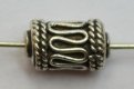 Bali Silver Tube Bead - 9x6mm Scrollwork Cylinder with Braided Edges * 5 Beads (image for) Bali Silver Tube Bead - 9x6mm Scrollwork Cylinder with Braided Edges * 5 Beads