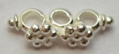 Bali Silver Multistrand - 3 Hole Spacer Bar w/ Daisy Applique (image for) Bali Silver Multistrand - 3 Hole Spacer Bar w/ Daisy Applique