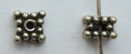 Bali Silver Spacer - 4x6mm Double Beaded Hollow Square Bead * 10 Beadss (image for) Bali Silver Spacer - 4x6mm Double Beaded Hollow Square Bead * 10 Beadss
