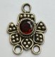 Bali Silver Multistrand - 2-1 Floral Connector w/ Stone (image for) Bali Silver Multistrand - 2-1 Floral Connector w/ Stone