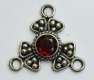 Bali Silver Multistrand - 2-1 Connector w/ Stone & Triangles (image for) Bali Silver Multistrand - 2-1 Connector w/ Stone & Triangles