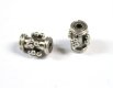 Bali Silver Tube Bead - 7x5mm Beaded Diamonds & Ribbed Edges * 6 Beads (image for) Bali Silver Tube Bead - 7x5mm Beaded Diamonds & Ribbed Edges * 6 Beads