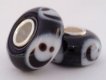 European Style Bead-Black with White Smiley Face (image for) European Style Bead-Black with White Smiley Face