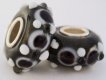 European Style Bead-Black with Black and White Dots (image for) European Style Bead-Black with Black and White Dots
