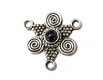 Bali Silver Multistrand - 2-1 Connector w/ Stone & Spirals (image for) Bali Silver Multistrand - 2-1 Connector w/ Stone & Spirals