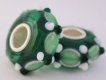 European Style Bead-Dark Green with Light Green and White Dots (image for) European Style Bead-Dark Green with Light Green and White Dots