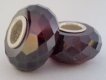 European Style Bead-Garnet Cubic Zirconia (image for) European Style Bead-Garnet Cubic Zirconia