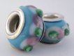 European Style Bead-Light Blue with Pink and Green Dots (image for) European Style Bead-Light Blue with Pink and Green Dots