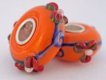 European Style Bead-Orange with Red Flowers (image for) European Style Bead-Orange with Red Flowers
