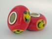 European Style Bead-Red with Yellow Smiley Face (image for) European Style Bead-Red with Yellow Smiley Face