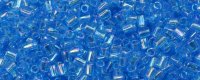 TOHO Size 1/2 Bugle Bead. 2mm Length-Aqua Transparent Rainbow (image for) TOHO Size 1/2 Bugle Bead. 2mm Length-Aqua Transparent Rainbow