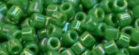 TOHO Aiko Precision Cylinder Bead. Dark Green Opaque Rainbow TB-407D (image for) TOHO Aiko Precision Cylinder Bead. Dark Green Opaque Rainbow TB-407D