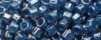 TOHO Aiko Precision Cylinder Bead. Denim Blue Lined Aqua Luster TB-1056 (image for) TOHO Aiko Precision Cylinder Bead. Denim Blue Lined Aqua Luster TB-1056