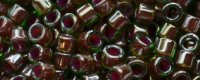 TOHO Aiko Precision Cylinder Bead. Fuchsia Lined Emerald Luster TB-1043 (image for) TOHO Aiko Precision Cylinder Bead. Fuchsia Lined Emerald Luster TB-1043