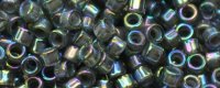 TOHO Aiko Precision Cylinder Bead. Grey Lined Aqua Rainbow TB-1820 (image for) TOHO Aiko Precision Cylinder Bead. Grey Lined Aqua Rainbow TB-1820