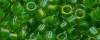 TOHO Aiko Precision Cylinder Bead. Lime Lined Jonquil Transparent TB-306 (image for) TOHO Aiko Precision Cylinder Bead. Lime Lined Jonquil Transparent TB-306