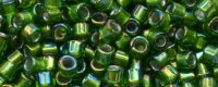 TOHO Aiko Precision Cylinder Bead. Lime Lined Emerald Rainbow TB-1804 (image for) TOHO Aiko Precision Cylinder Bead. Lime Lined Emerald Rainbow TB-1804