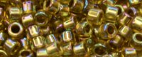 TOHO Aiko Precision Cylinder Bead. Light Green Lined Amber Rainbow TB-1802 (image for) TOHO Aiko Precision Cylinder Bead. Light Green Lined Amber Rainbow TB-1802