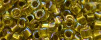 TOHO Aiko Precision Cylinder Bead. Light Green Lined Peridot Rainbow TB-1803 (image for) TOHO Aiko Precision Cylinder Bead. Light Green Lined Peridot Rainbow TB-1803