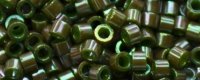 TOHO Aiko Precision Cylinder Bead. Olive Lined Emerald Iris TB-1628 (image for) TOHO Aiko Precision Cylinder Bead. Olive Lined Emerald Iris TB-1628