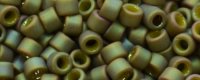 TOHO Aiko Precision Cylinder Bead. Pink Lined Lime Iris Matte Luster TB-1627F (image for) TOHO Aiko Precision Cylinder Bead. Pink Lined Lime Iris Matte Luster TB-1627F