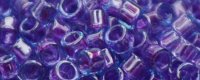 TOHO Aiko Precision Cylinder Bead. Purple Lined Aqua TB-252 (image for) TOHO Aiko Precision Cylinder Bead. Purple Lined Aqua TB-252