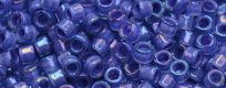 TOHO Aiko Precision Cylinder Bead. Purple Lined Light Sapphire Transparent TB-934 (image for) TOHO Aiko Precision Cylinder Bead. Purple Lined Light Sapphire Transparent TB-934