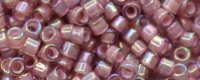 TOHO Aiko Precision Cylinder Bead. Rose Lined Pink Rainbow TB-1821 (image for) TOHO Aiko Precision Cylinder Bead. Rose Lined Pink Rainbow TB-1821