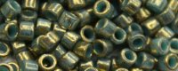TOHO Aiko Precision Cylinder Bead. Teal 24k Gilded Marbled Opaque TB-1703 (image for) TOHO Aiko Precision Cylinder Bead. Teal 24k Gilded Marbled Opaque TB-1703