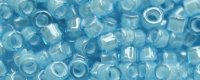 TOHO Aiko Precision Cylinder Bead. White Lined Aqua Luster TB-1053 (image for) TOHO Aiko Precision Cylinder Bead. White Lined Aqua Luster TB-1053