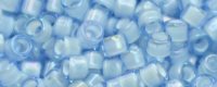 TOHO Aiko Precision Cylinder Bead. White Lined Light Sapphire Transparent TB-933 (image for) TOHO Aiko Precision Cylinder Bead. White Lined Light Sapphire Transparent TB-933