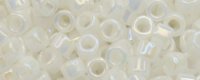 TOHO Aiko Precision Cylinder Bead. White Opaque Rainbow TB-401 (image for) TOHO Aiko Precision Cylinder Bead. White Opaque Rainbow TB-401