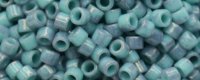 TOHO Aiko Precision Cylinder Bead. Turquoise / Purple Marbled Opaque TB-1206 (image for) TOHO Aiko Precision Cylinder Bead. Turquoise / Purple Marbled Opaque TB-1206