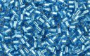 TOHO Size 1/2 Bugle Bead. 2mm Length-Aqua Silver Lined (image for) TOHO Size 1/2 Bugle Bead. 2mm Length-Aqua Silver Lined