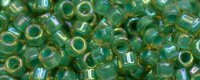 TOHO Aiko Precision Cylinder Bead. Teal Lined Topaz Rainbow TB-1830 (image for) TOHO Aiko Precision Cylinder Bead. Teal Lined Topaz Rainbow TB-1830