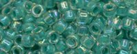 TOHO Aiko Precision Cylinder Bead. Dark Aqua Lined Aqua Rainbow TB-1832 (image for) TOHO Aiko Precision Cylinder Bead. Dark Aqua Lined Aqua Rainbow TB-1832