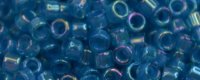 TOHO Aiko Precision Cylinder Bead. Blue Lined Aqua Rainbow TB-1835 (image for) TOHO Aiko Precision Cylinder Bead. Blue Lined Aqua Rainbow TB-1835
