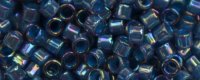 TOHO Aiko Precision Cylinder Bead. Blue Lined Sapphire Rainbow TB-1836 (image for) TOHO Aiko Precision Cylinder Bead. Blue Lined Sapphire Rainbow TB-1836