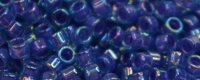 TOHO Aiko Precision Cylinder Bead. Lavender Lined Blue Rainbow TB-1843 (image for) TOHO Aiko Precision Cylinder Bead. Lavender Lined Blue Rainbow TB-1843