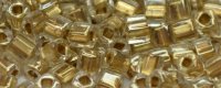 TOHO 2mm Cube Shape Seed Beads-Bronze Lined Crystal Transparent (image for) TOHO 2mm Cube Shape Seed Beads-Bronze Lined Crystal Transparent