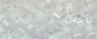 TOHO 2mm Cube Shape Seed Beads-White Opaque Luster (image for) TOHO 2mm Cube Shape Seed Beads-White Opaque Luster