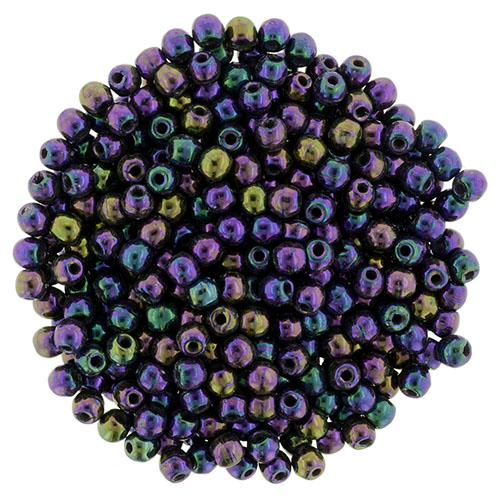 Czech 3mm Round-Iris Purple
