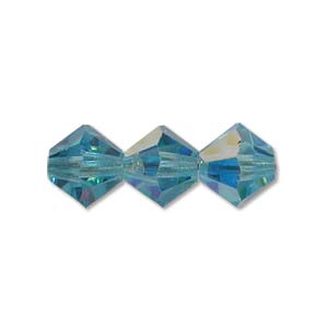 Preciosa Crystal-4mm Bicone Aquamarine AB *144 Pieces